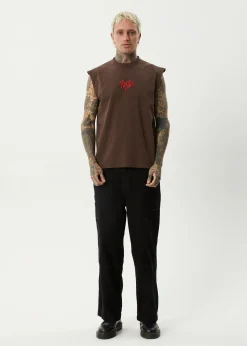 Sleeveless<Afends Bats  - Sleeveless Tee Coffee