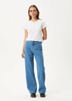Jeans|Essentials<Afends Bella  - Denim Wide Leg Baggy Jean Worn Blue