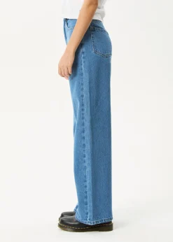 Jeans|Essentials<Afends Bella  - Denim Wide Leg Baggy Jean Worn Blue