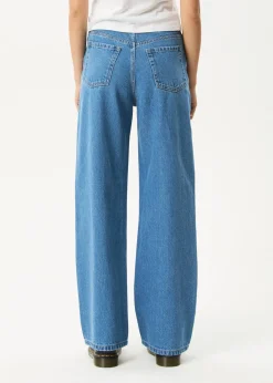 Jeans|Essentials<Afends Bella  - Denim Wide Leg Baggy Jean Worn Blue