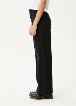 Jeans|Essentials<Afends Bella  - Denim Wide Leg Baggy Jean Washed Black