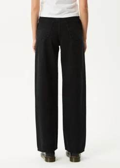 Jeans|Essentials<Afends Bella  - Denim Wide Leg Baggy Jean Washed Black