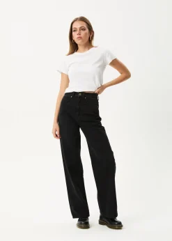 Jeans|Essentials<Afends Bella  - Denim Wide Leg Baggy Jean Washed Black
