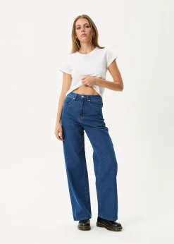 Jeans|Essentials<Afends Bella  - Denim Wide Leg Baggy Jean Authentic Blue