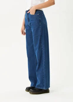 Jeans|Essentials<Afends Bella  - Denim Wide Leg Baggy Jean Authentic Blue