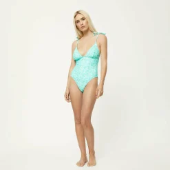 Swimwear<Afends Benny - Tie One Piece Swimsuit Jade Daisy