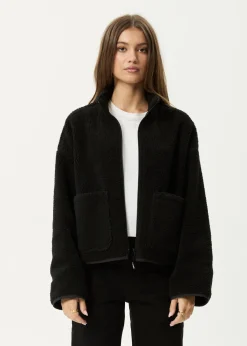 Outerwear<Afends Berlin  - Reversible Polar Fleece Jacket Black