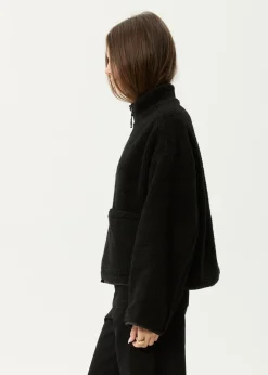 Outerwear<Afends Berlin  - Reversible Polar Fleece Jacket Black
