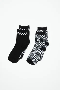 Accessories<Afends Blair  - Socks Two Pack Black / White