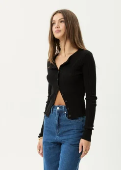 Long Sleeve<Afends Bronte - Knit Cardigan Black