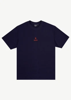 T-Shirts<Afends Burnin  - Retro Tee Deep Sea
