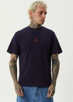 T-Shirts<Afends Burnin  - Retro Tee Deep Sea