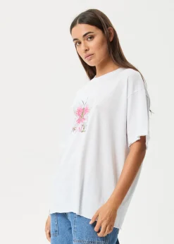 Tees & Shirts<Afends Butterfluer  - Oversized Tee White