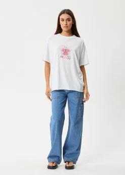 Tees & Shirts<Afends Butterfluer  - Oversized Tee White