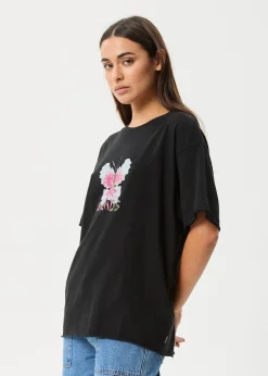 Tees & Shirts<Afends Butterfluer  - Oversized Tee Black