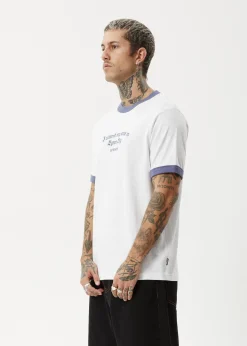 T-Shirts<Afends Byron Trip  - Ringer Tee White