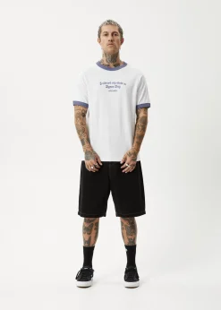 T-Shirts<Afends Byron Trip  - Ringer Tee White