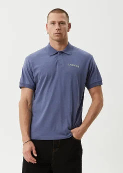 Shirts<Afends Byron Trip  - Short Sleeve Polo Shirt Marlin