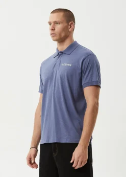 Shirts<Afends Byron Trip  - Short Sleeve Polo Shirt Marlin