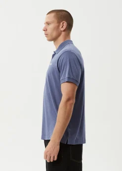 Shirts<Afends Byron Trip  - Short Sleeve Polo Shirt Marlin