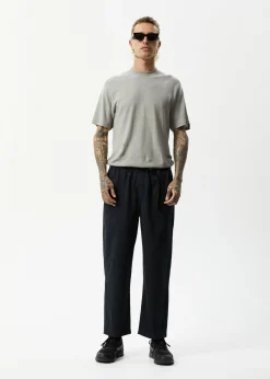 Pants<Afends Cabal  - Elastic Waist Relaxed Pant Black