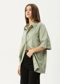 Shirts|Sets & Co-Ords<Afends Candy  - Short Sleeve Shirt Oil Green