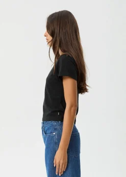 Tees & Shirts|Essentials<Afends Carmen  - Baby Tee Black
