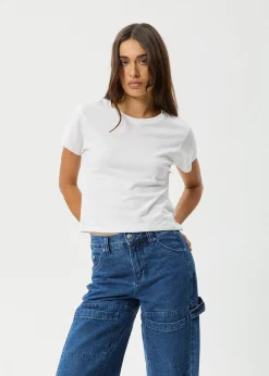 Tees & Shirts|Essentials<Afends Carmen  - Baby Tee White