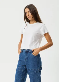 Tees & Shirts|Essentials<Afends Carmen  - Baby Tee White