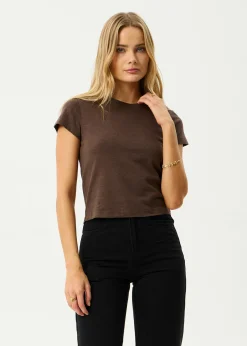 Tees & Shirts|Essentials<Afends Carmen  - Baby Tee Coffee