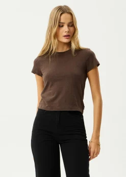 Tees & Shirts|Essentials<Afends Carmen  - Baby Tee Coffee
