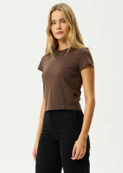 Tees & Shirts|Essentials<Afends Carmen  - Baby Tee Coffee