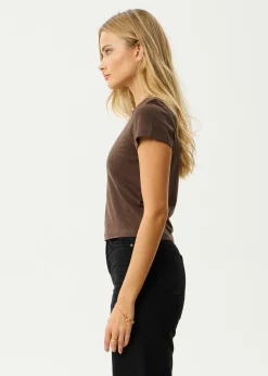 Tees & Shirts|Essentials<Afends Carmen  - Baby Tee Coffee