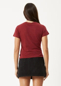 Tees & Shirts|Essentials<Afends Carmen  - Baby Tee Burgundy
