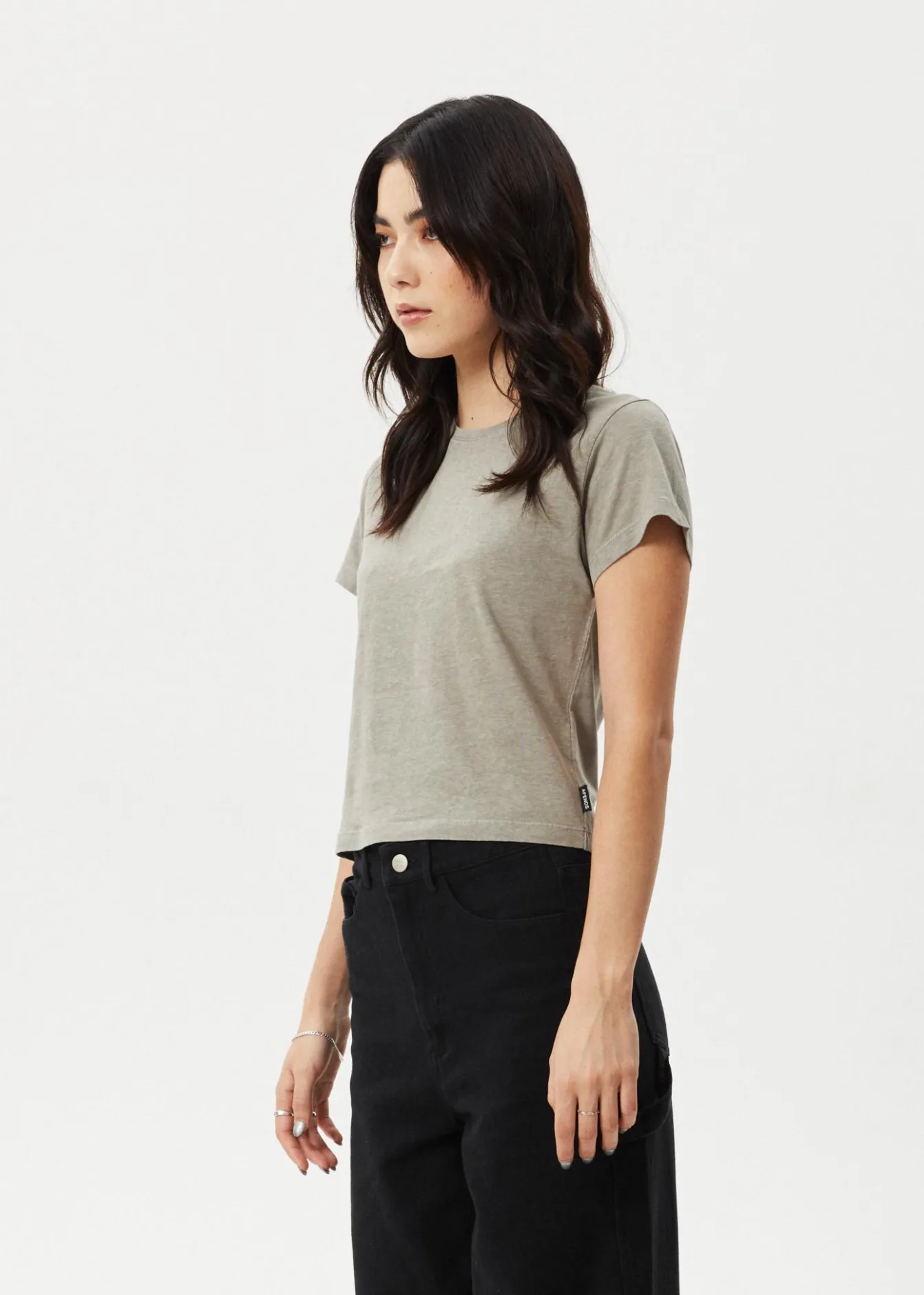 Tees & Shirts|Essentials<Afends Carmen - Baby Tee Olive