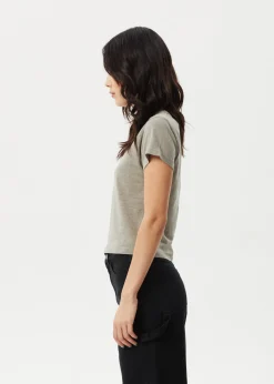 Tees & Shirts|Essentials<Afends Carmen - Baby Tee Olive
