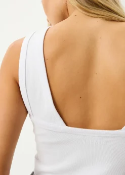 Sleeveless<Afends Charlie  - Rib Singlet White