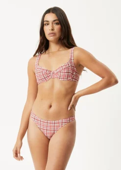 Swimwear<Afends Check Out  - Bikini Top Red Check