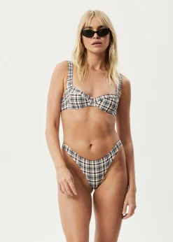 Swimwear<Afends Check Out  - Check Bikini Top Moonbeam Check