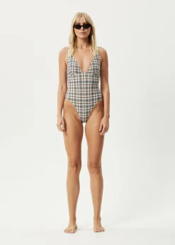 Swimwear<Afends Check Out  -  Check One Piece Moonbeam Check