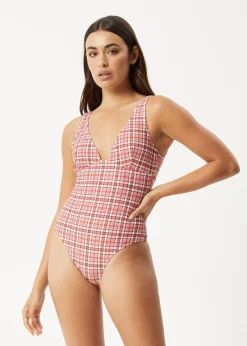 Swimwear<Afends Check Out  - One Piece Red Check
