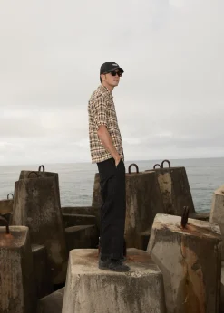 Shirts|Sets & Co-Ords<Afends Check Out  - Seersucker Short Sleeve Shirt Moonbeam Check