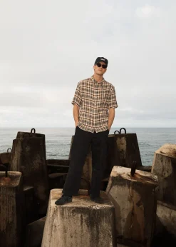 Shirts|Sets & Co-Ords<Afends Check Out  - Seersucker Short Sleeve Shirt Moonbeam Check