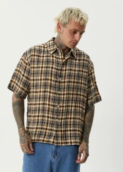 Shirts|Sets & Co-Ords<Afends Check Out  - Seersucker Short Sleeve Shirt Moonbeam Check