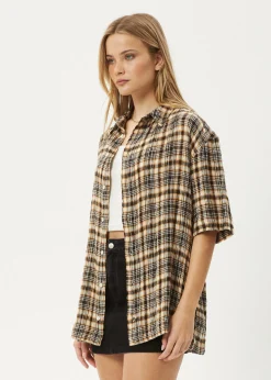 Shirts|Sets & Co-Ords<Afends Check Out  - Seersucker Short Sleeve Shirt Moonbeam Check