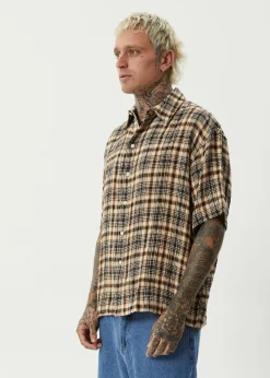 Shirts|Sets & Co-Ords<Afends Check Out  - Seersucker Short Sleeve Shirt Moonbeam Check