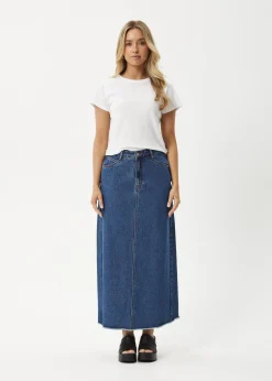 Skirts|Essentials<Afends Chichi  - Denim Midi Skirt Authentic Blue