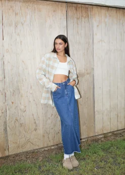 Skirts|Essentials<Afends Chichi  - Denim Midi Skirt Authentic Blue
