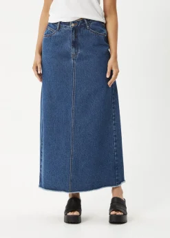 Skirts|Essentials<Afends Chichi  - Denim Midi Skirt Authentic Blue
