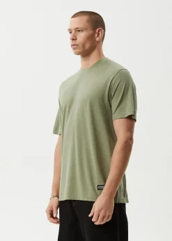 T-Shirts<Afends Classic  - Retro Tee Oil Green